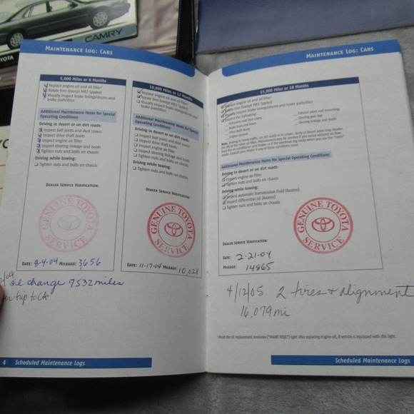 Toyota Camry 2004 Owners Manual Case Booklets Passport Service Guide Book - Picture 6 of 16